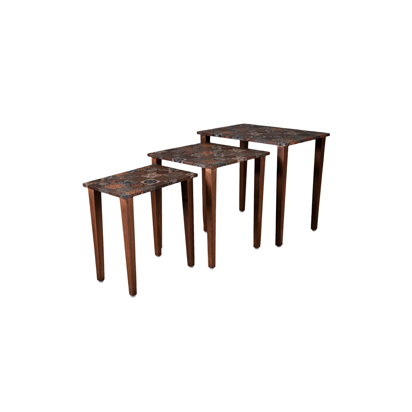 A Tiny Mistake Iznik Wooden Rectangle Nesting Tables (Set of 3), Living Room Decor