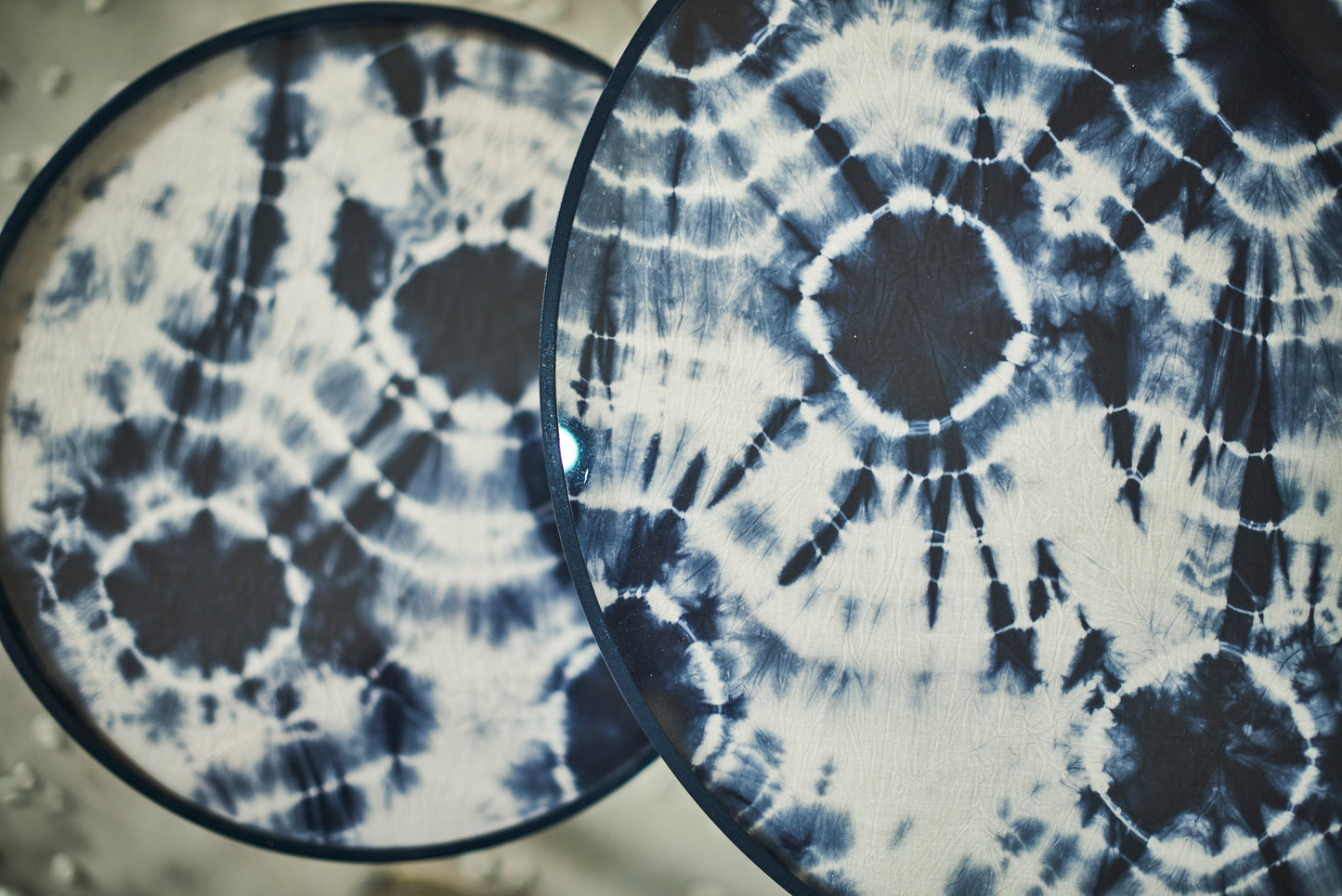 A Tiny Mistake Shibori Wooden Nesting Tables (Set of 2), Living Room Decor
