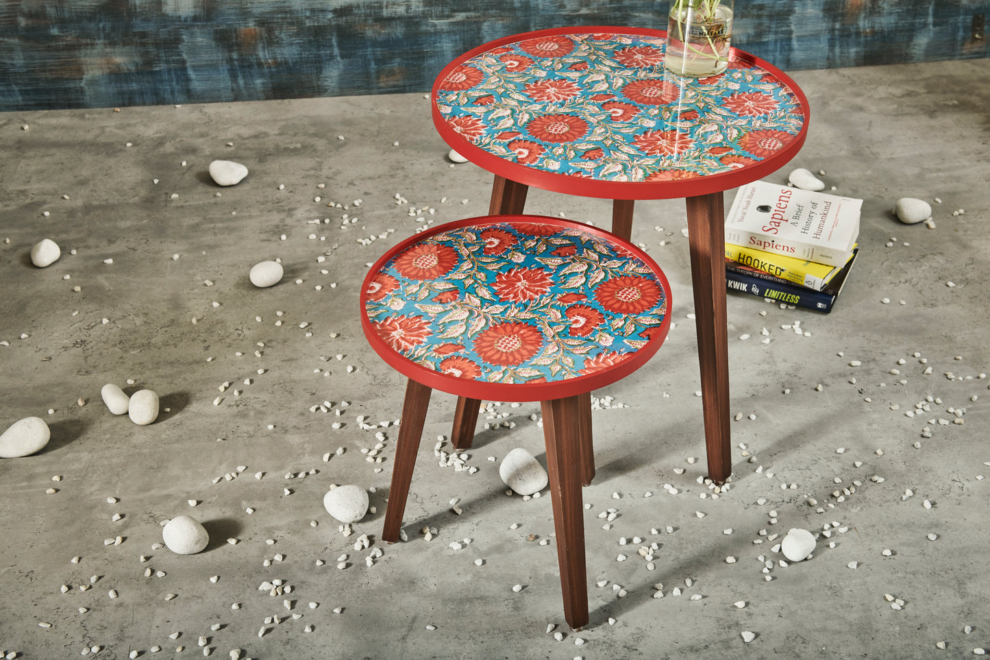 A Tiny Mistake Basant Wooden Nesting Tables (Set of 2), Living Room Decor