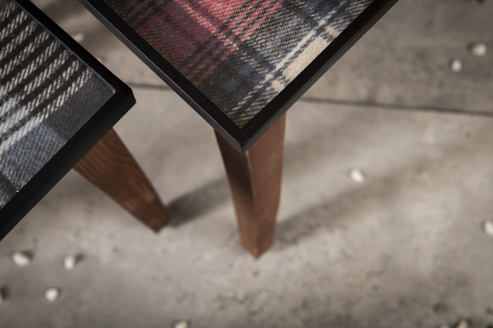 A Tiny Mistake Tartan Wooden Rectangle Nesting Tables (Set of 3), Living Room Decor
