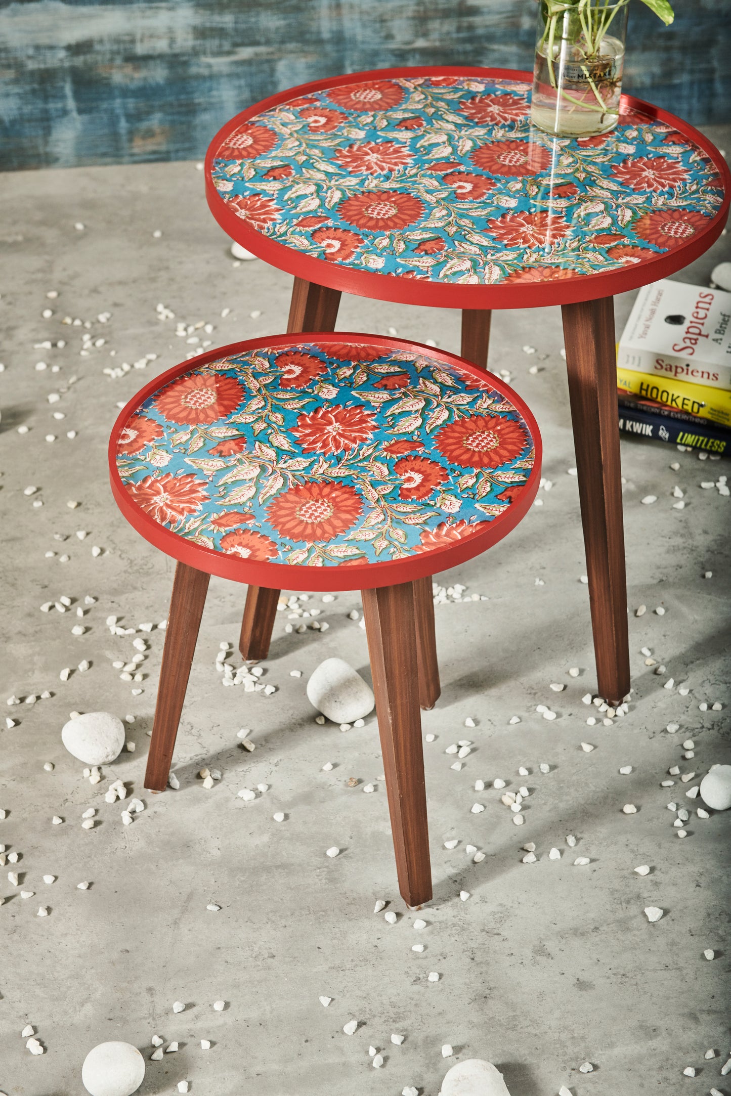 A Tiny Mistake Basant Wooden Nesting Tables (Set of 2), Living Room Decor