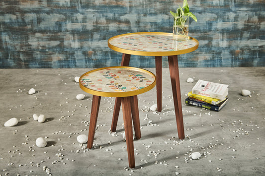 A Tiny Mistake Bela Grey Wooden Nesting Tables (Set of 2), Living Room Decor
