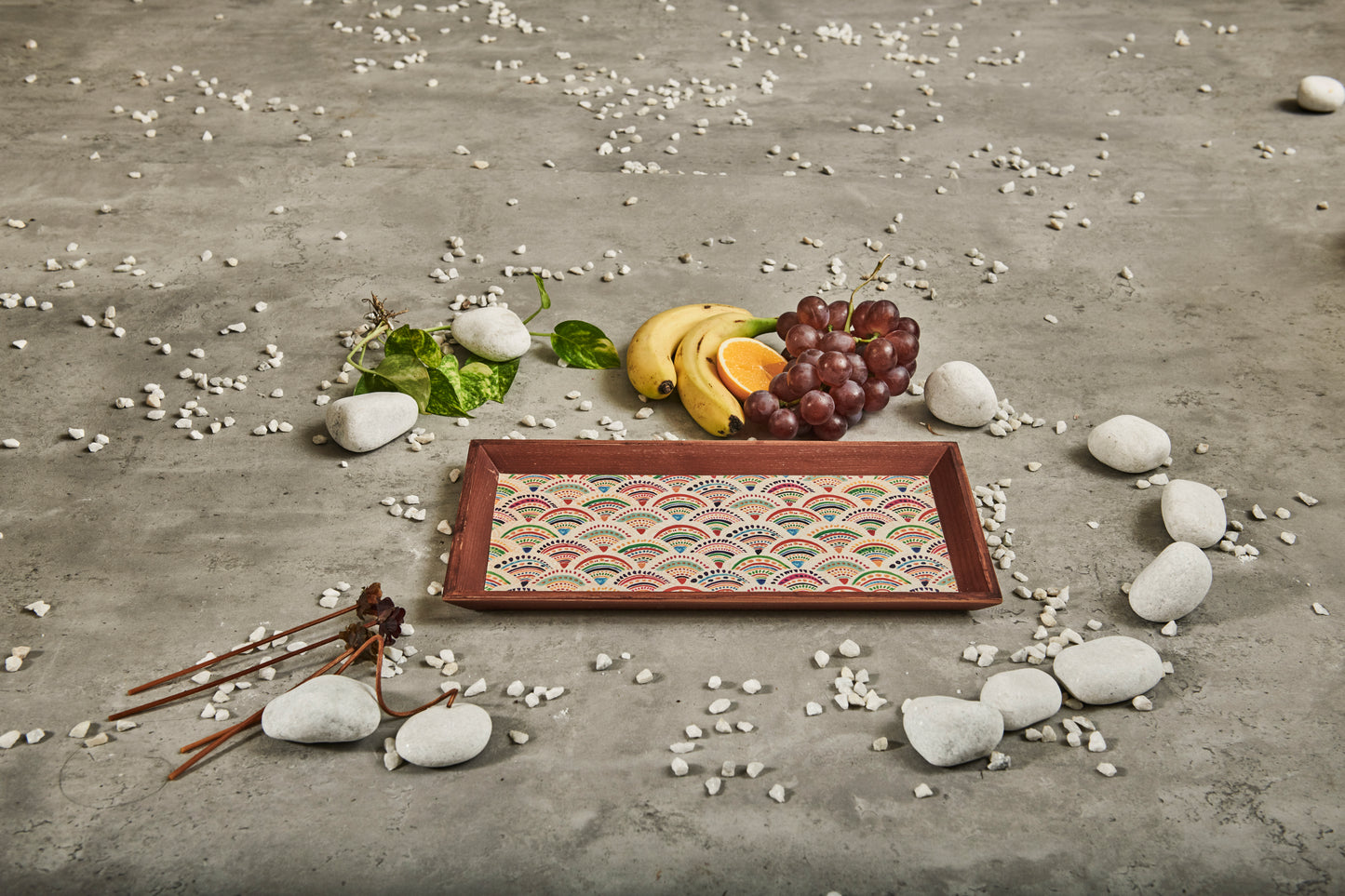 A Tiny Mistake Pankha Rectangle Wooden Serving Tray, 35 x 20 x 2 cm