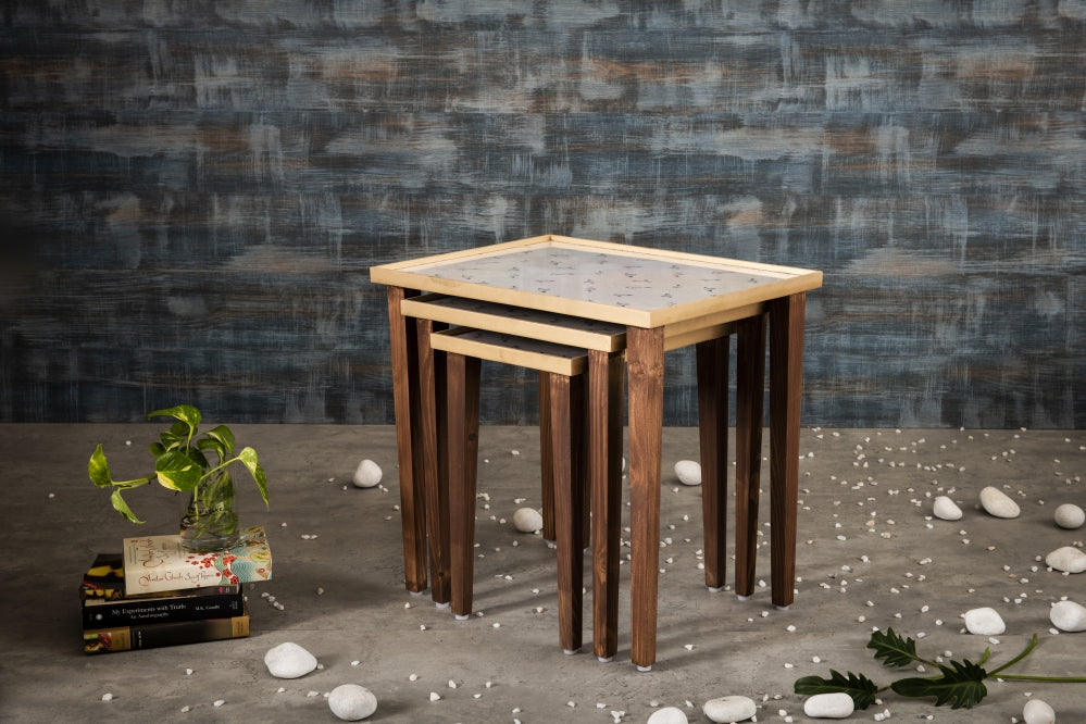 A Tiny Mistake Seagull Wooden Rectangle Nesting Tables (Set of 3), Living Room Decor