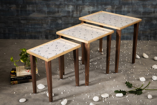 A Tiny Mistake Seagull Wooden Rectangle Nesting Tables (Set of 3), Living Room Decor