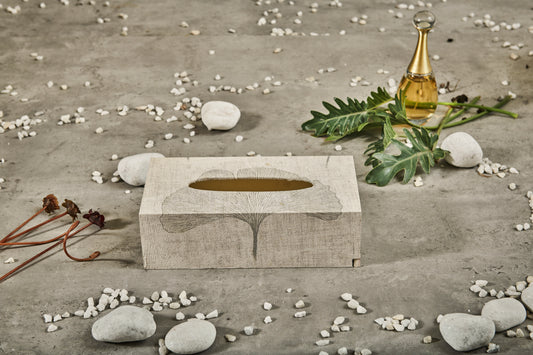 A Tiny Mistake Silver Blossom Rectangle Tissue Box, 26 x 13 x 8 cm