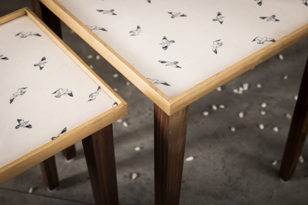 A Tiny Mistake Seagull Wooden Rectangle Nesting Tables (Set of 2), Living Room Decor