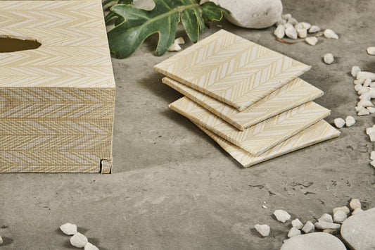 A Tiny Mistake Golden Herringbone Set of 4 Coasters