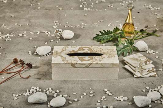 A Tiny Mistake Royal Marble Motifs Rectangle Tissue Box, 26 x 13 x 8 cm
