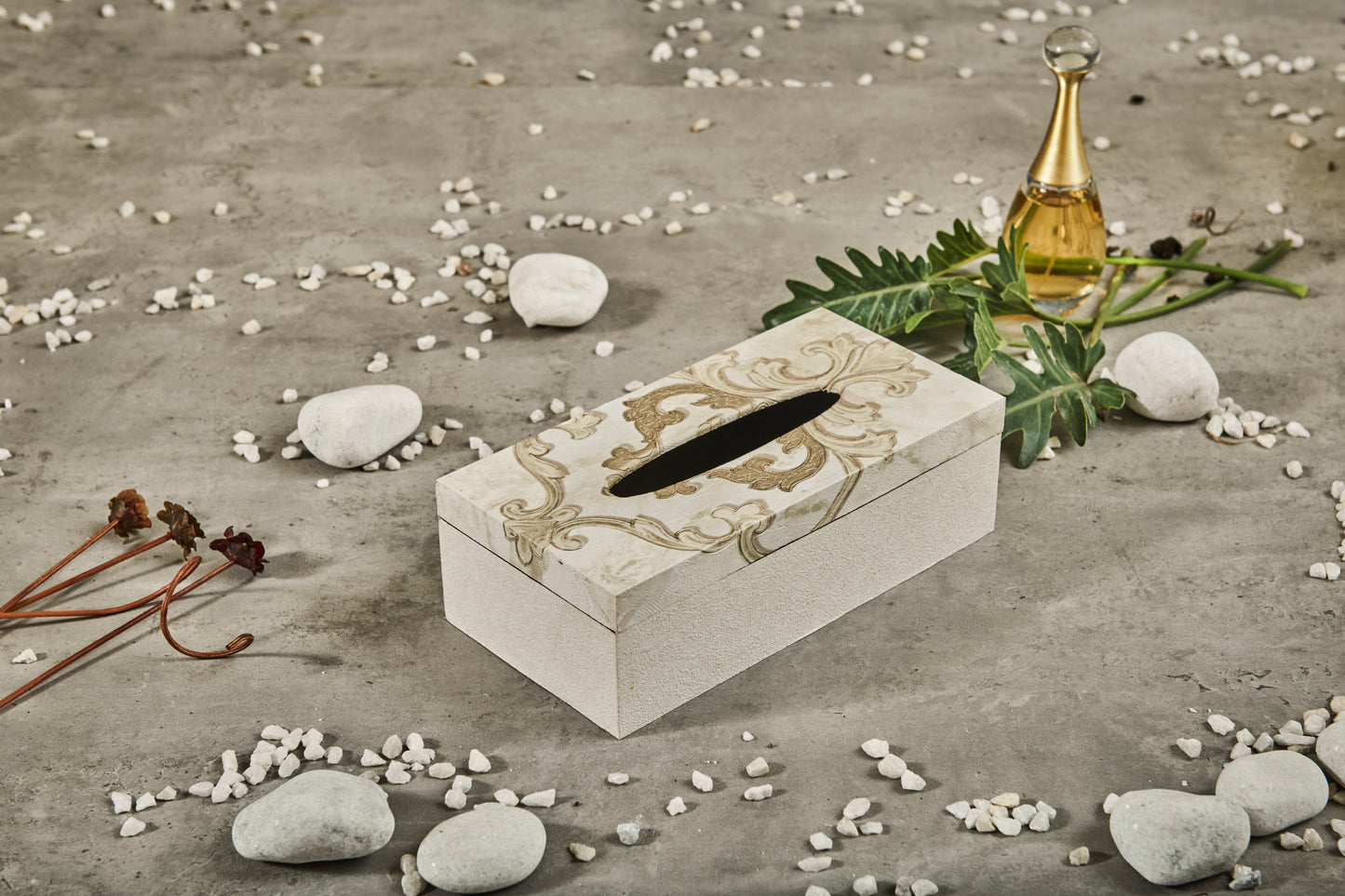 A Tiny Mistake Royal Marble Motifs Rectangle Tissue Box, 26 x 13 x 8 cm