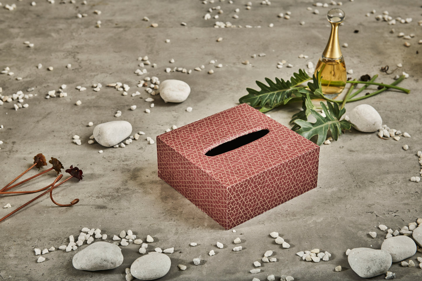 A Tiny Mistake Geometric Geru Square Tissue Box, 18 x 18 x 7.5 cm
