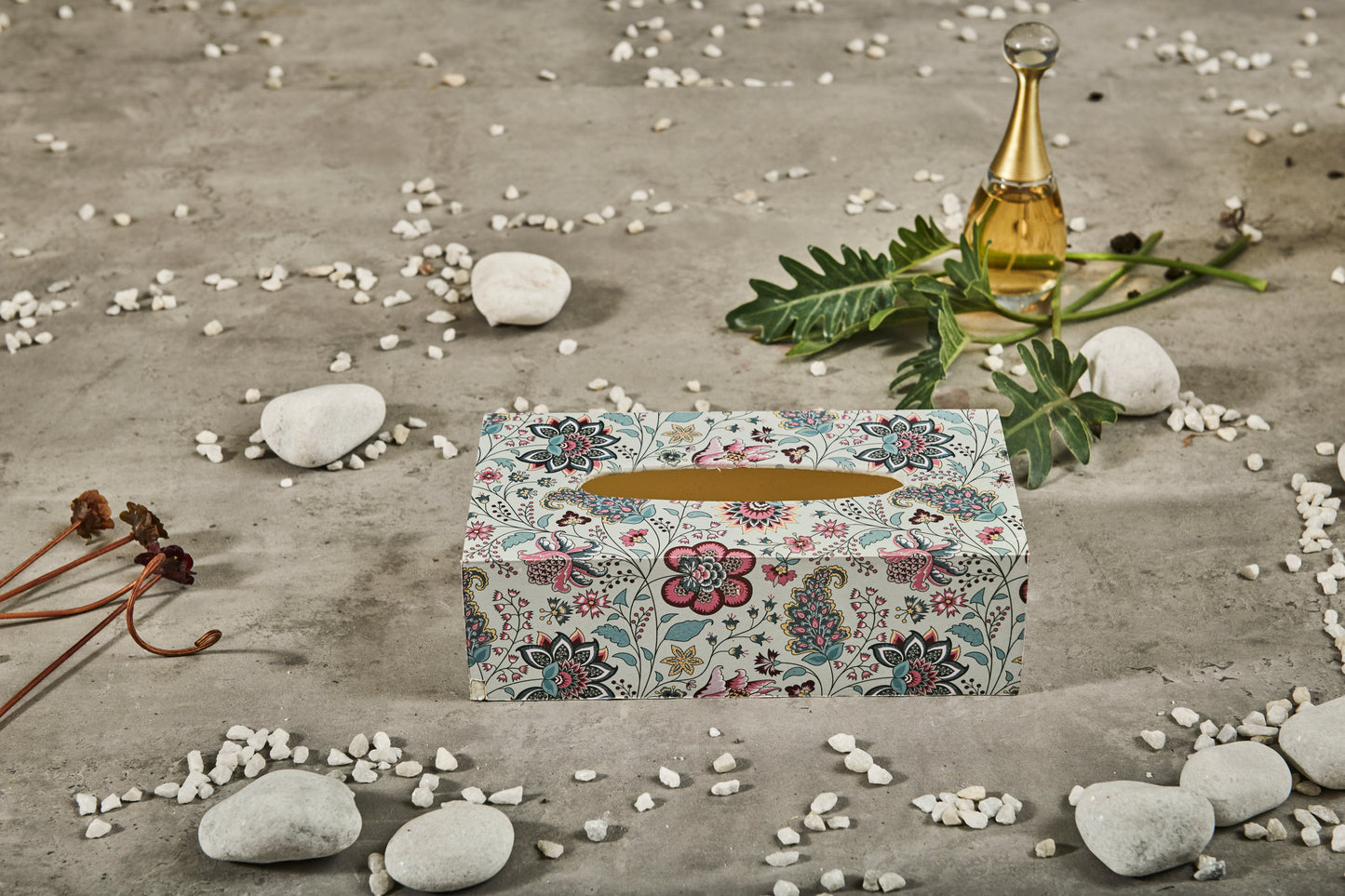 A Tiny Mistake Kalamkari Pastel Rectangle Tissue Box, 26 x 13 x 8 cm