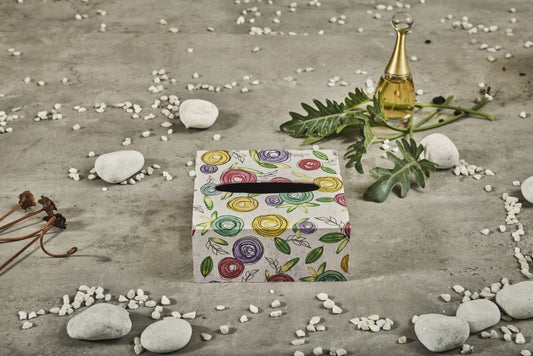 A Tiny Mistake Flora Square Tissue Box, 18 x 18 x 7.5 cm