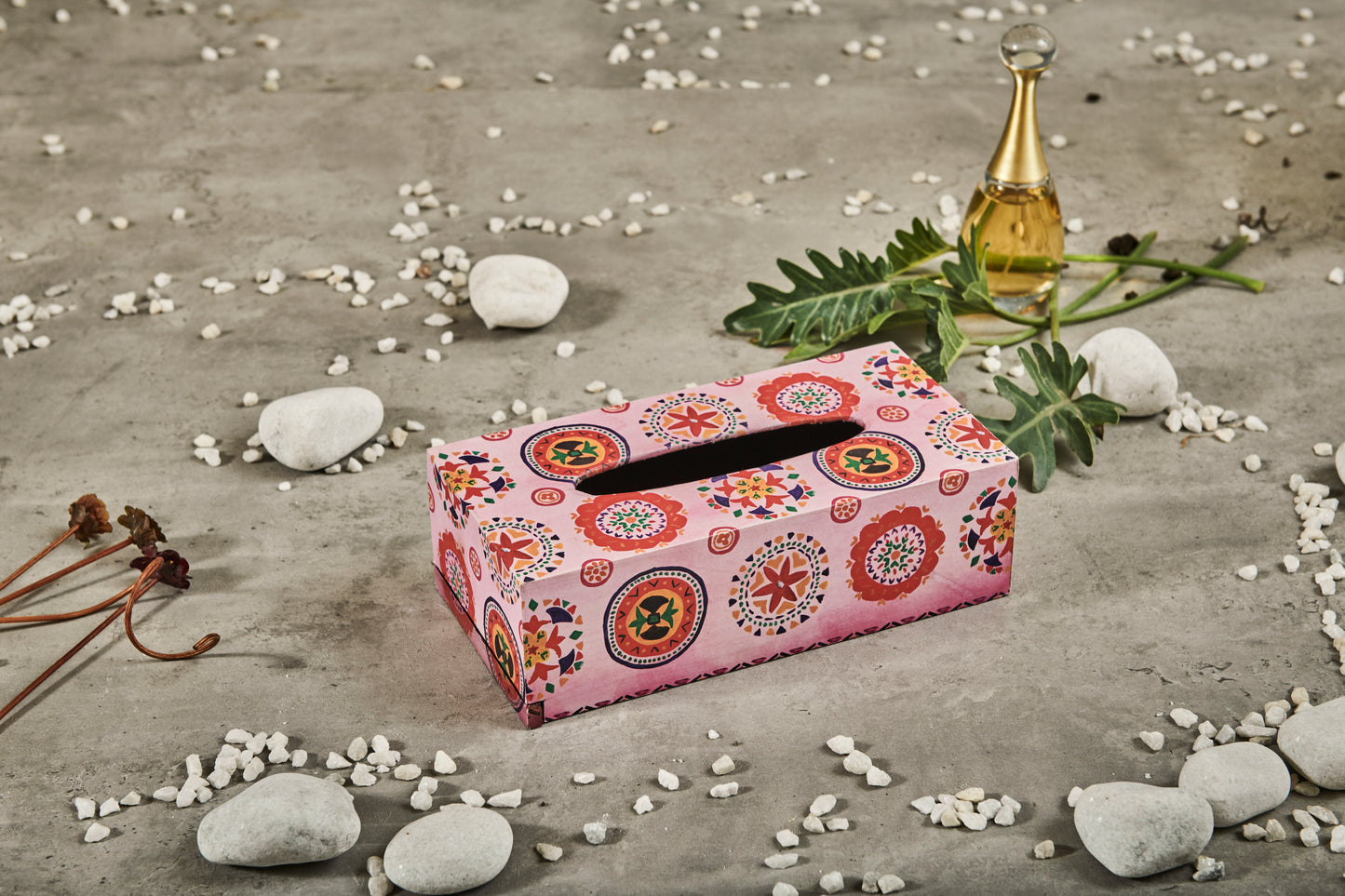 A Tiny Mistake Rangoli Rectangle Tissue Box, 26 x 13 x 8 cm