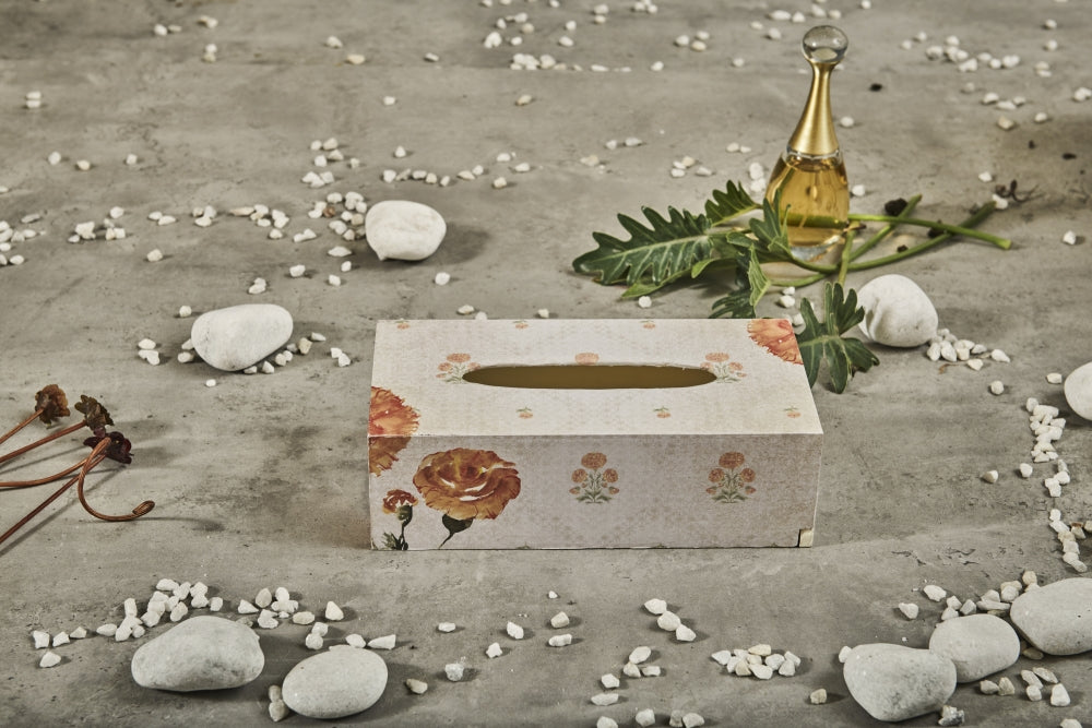 A Tiny Mistake Marigold Rectangle Tissue Box, 26 x 13 x 8 cm