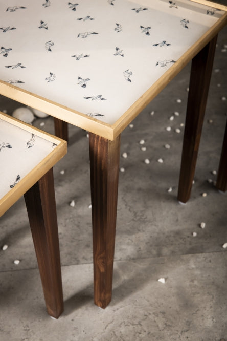 A Tiny Mistake Seagull Wooden Rectangle Nesting Tables (Set of 3), Living Room Decor