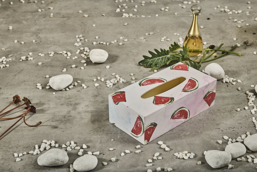 A Tiny Mistake Watermelon Rectangle Tissue Box, 26 x 13 x 8 cm