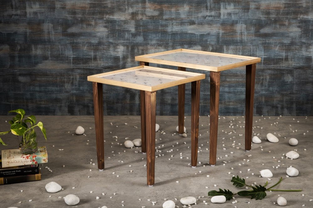 A Tiny Mistake Seagull Wooden Rectangle Nesting Tables (Set of 2), Living Room Decor