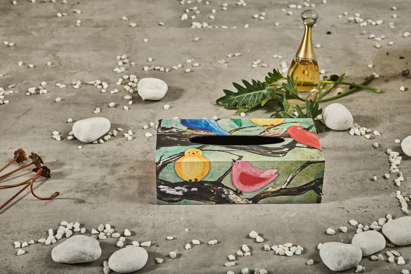 A Tiny Mistake Birds on a Branch Rectangle Tissue Box, 26 x 13 x 8 cm