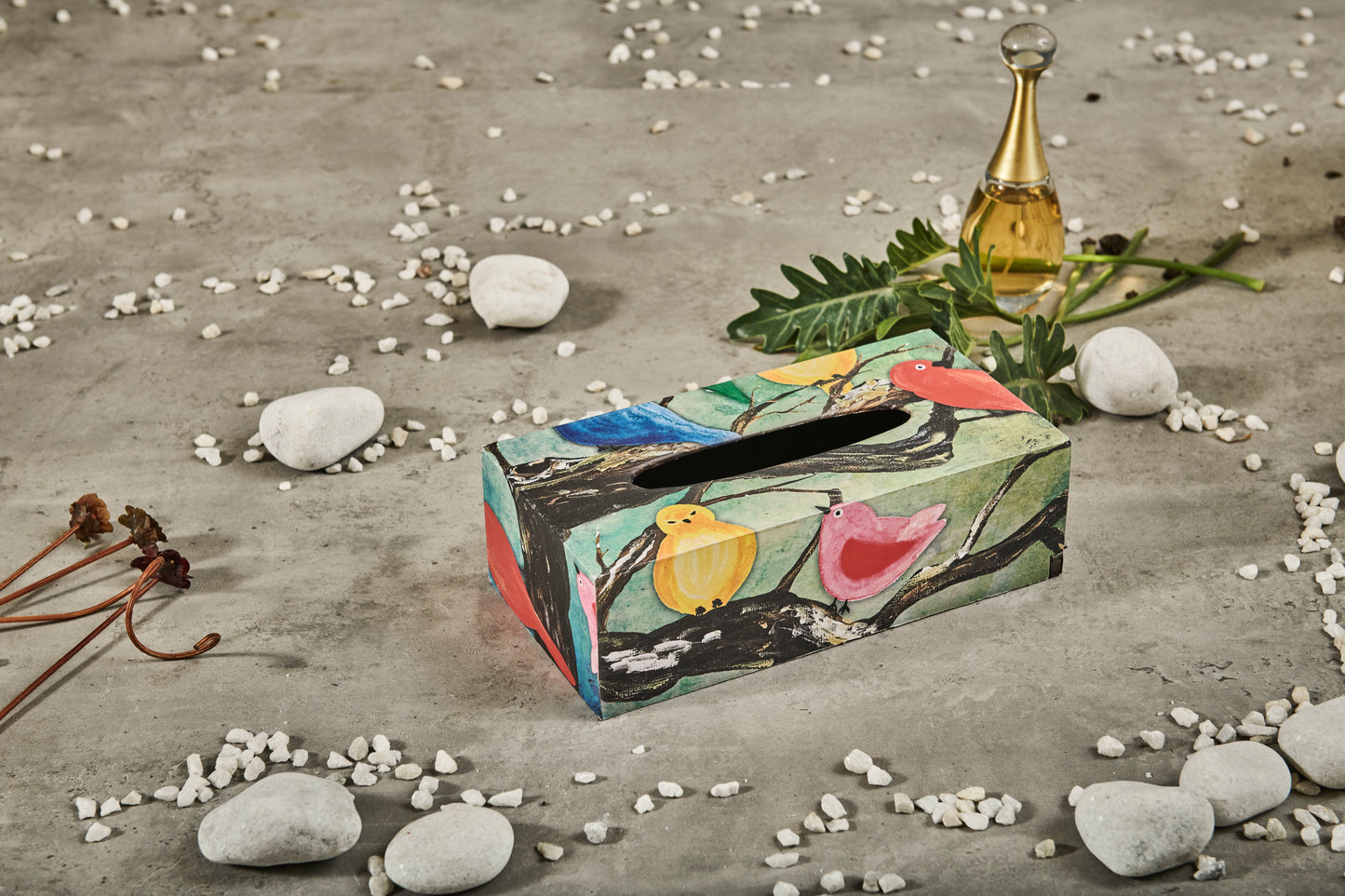A Tiny Mistake Birds on a Branch Rectangle Tissue Box, 26 x 13 x 8 cm