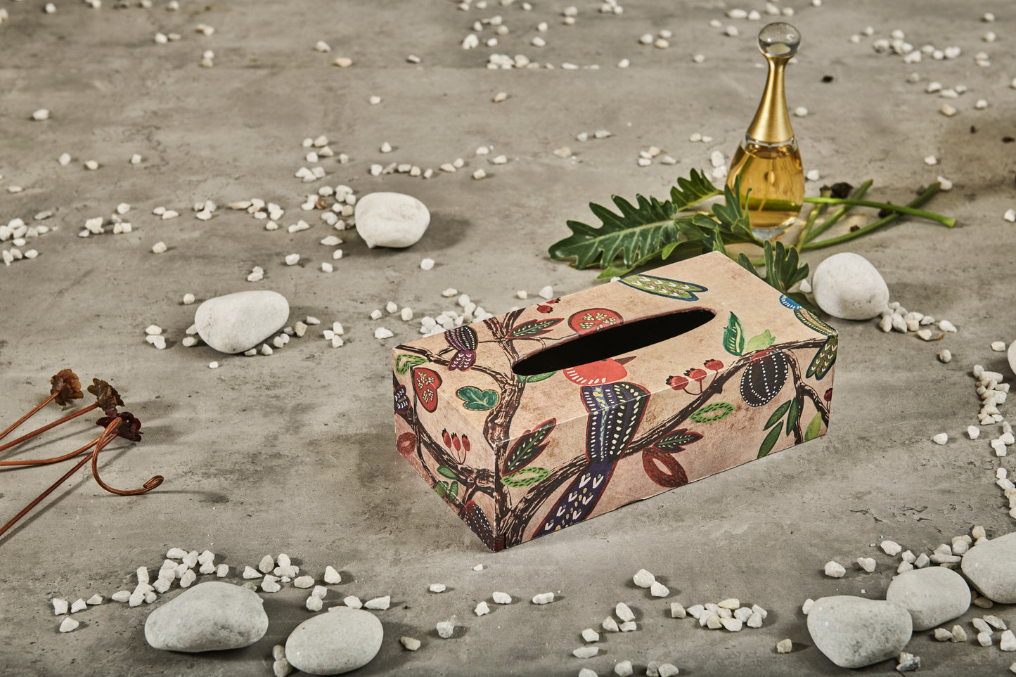 A Tiny Mistake Vintage Birds Rectangle Tissue Box, 26 x 13 x 8 cm