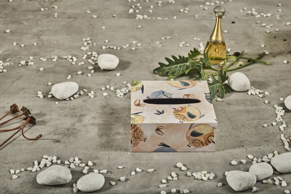 A Tiny Mistake Cute Birds Square Tissue Box, 26 x 13 x 8 cm