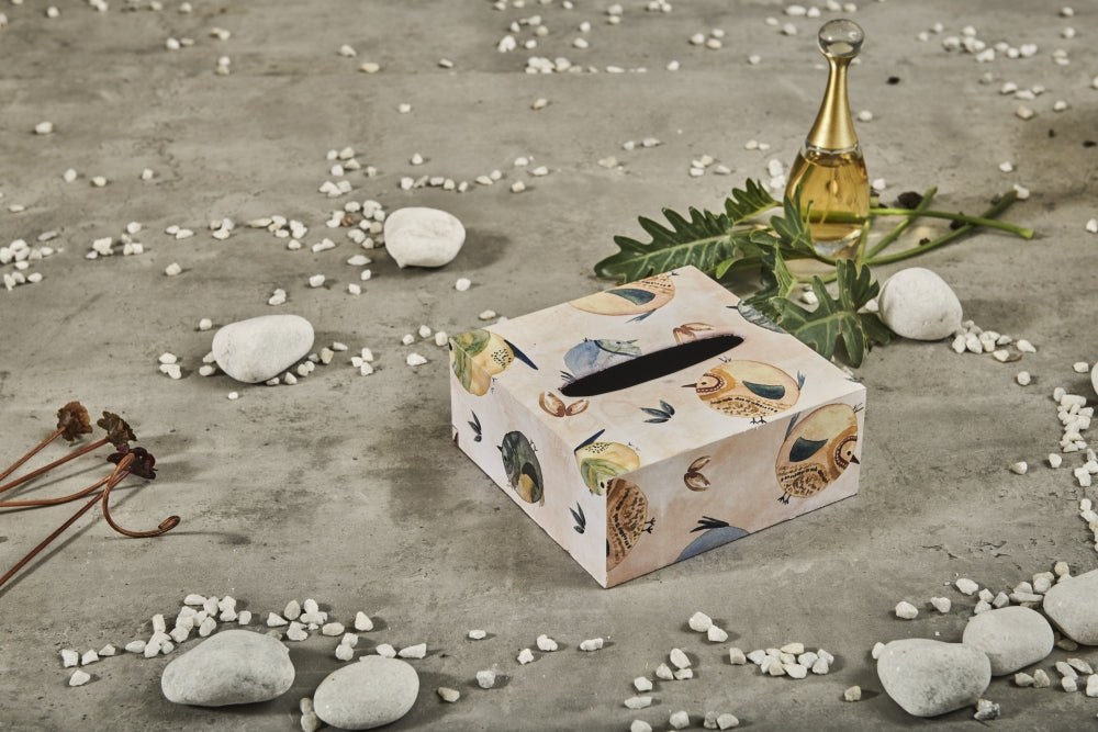 A Tiny Mistake Cute Birds Square Tissue Box, 26 x 13 x 8 cm