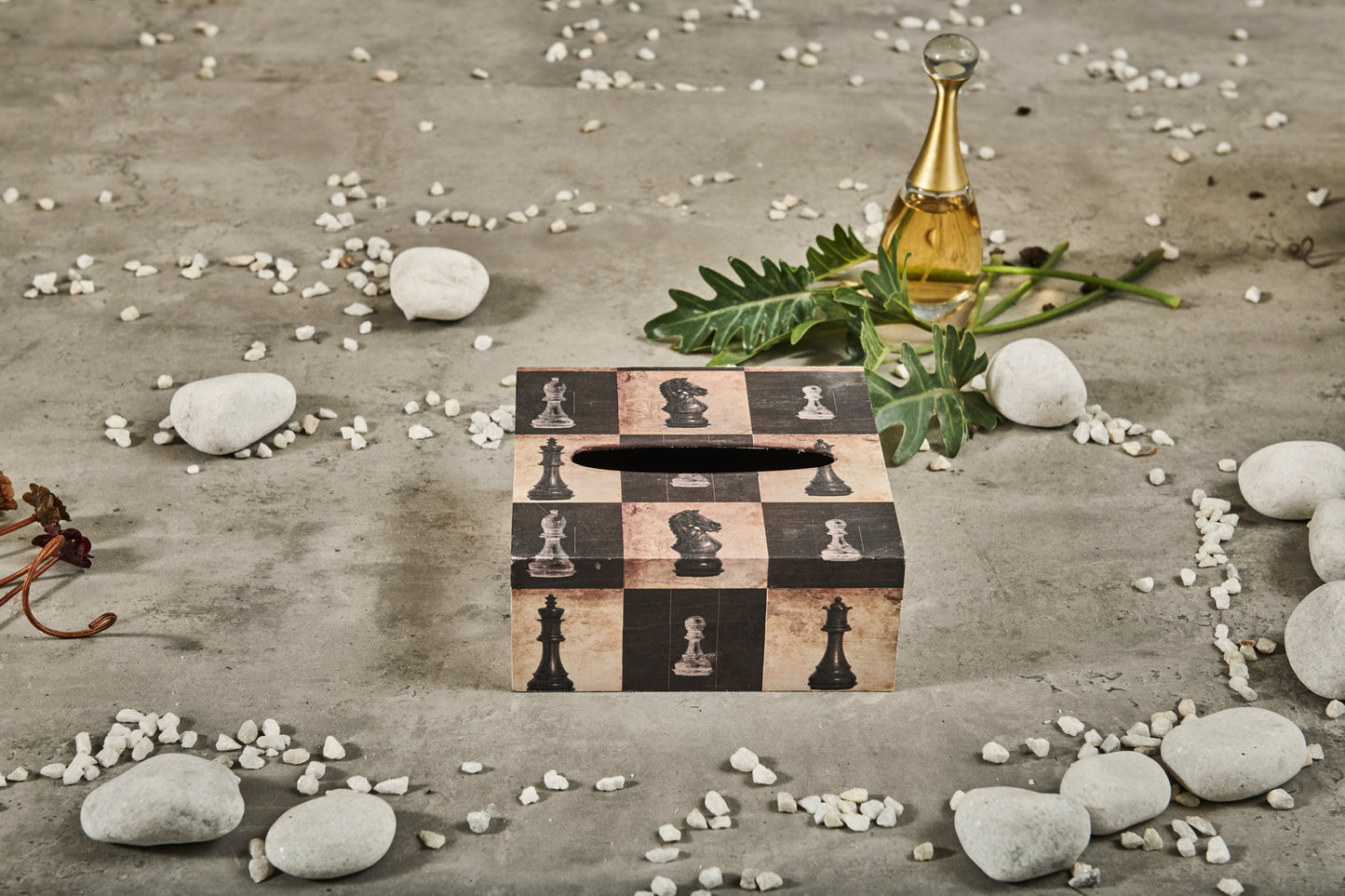 A Tiny Mistake Chess Square Tissue Box, 26 x 13 x 8 cm