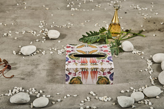 A Tiny Mistake Vegetables Square Tissue Box, 18 x 18 x 7.5 cm