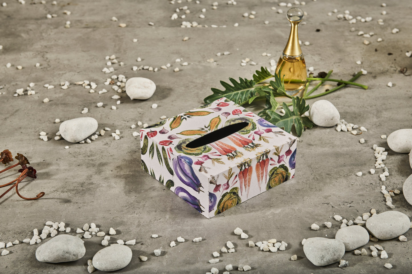A Tiny Mistake Vegetables Square Tissue Box, 18 x 18 x 7.5 cm