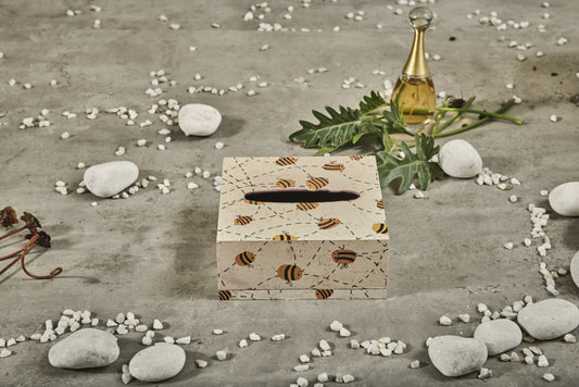 A Tiny Mistake Buzybee Square Tissue Box, 18 x 18 x 7.5 cm
