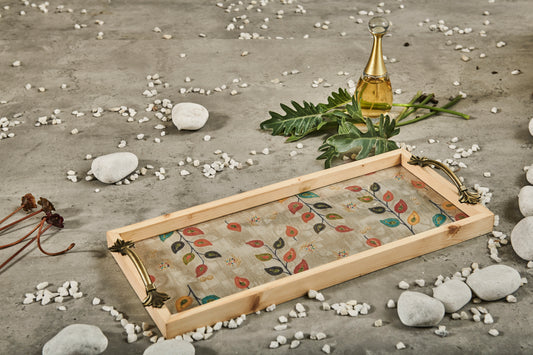 A Tiny Mistake Bela Grey Pine Tray with Handle Serving Pine Wood Tray