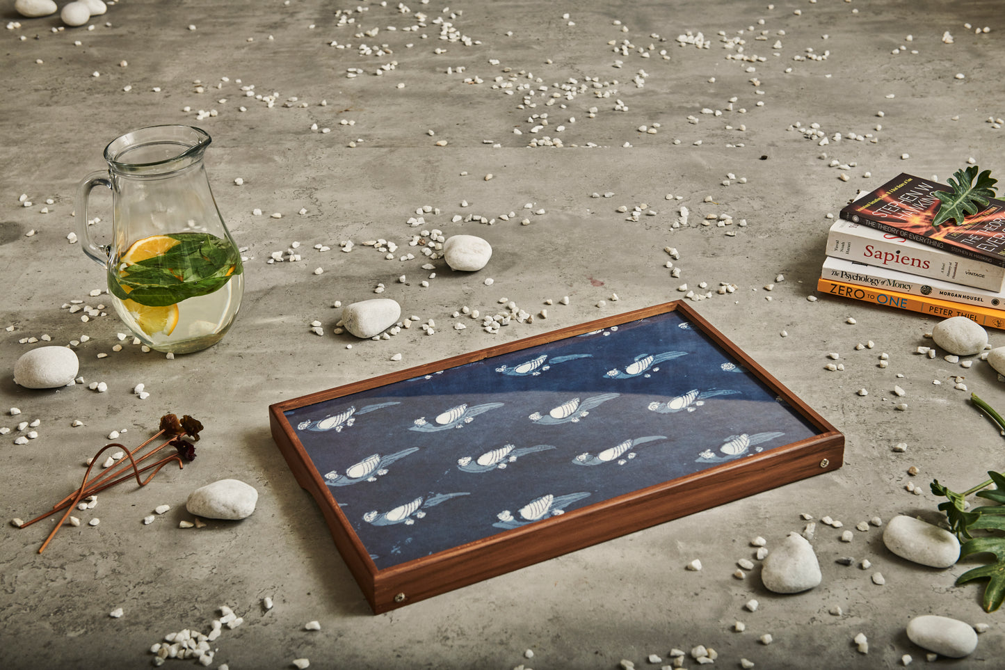 A Tiny Mistake Indigo Bird Butler Tray, Laptop Desk