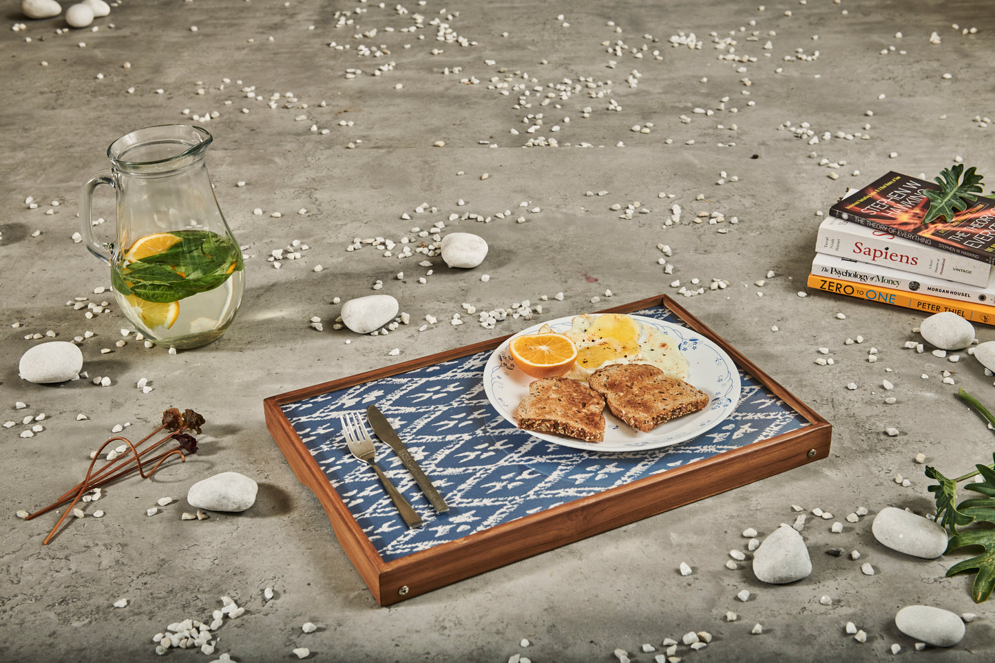 A Tiny Mistake Blue Diamond Pattern Butler Tray, Laptop Desk, Breakfast Table