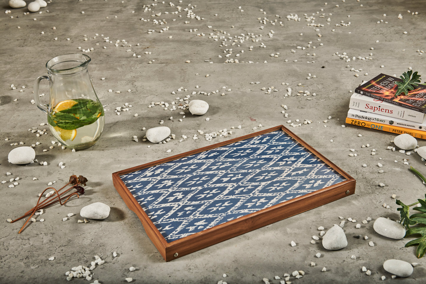A Tiny Mistake Blue Diamond Pattern Butler Tray, Laptop Desk, Breakfast Table