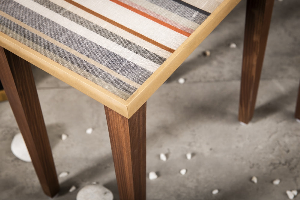 A Tiny Mistake Linen Lines Wooden Rectangle Nesting Tables (Set of 2), Living Room Decor