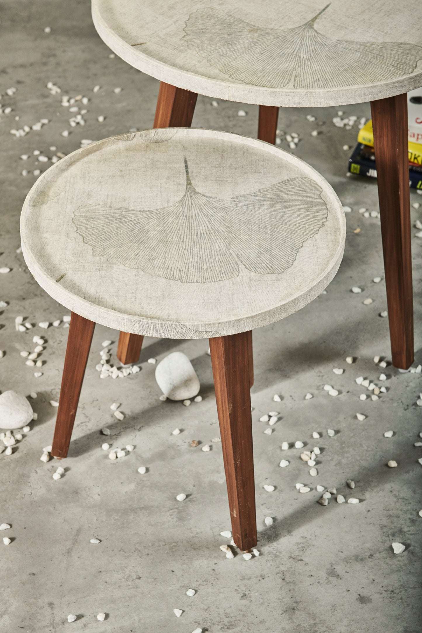 A Tiny Mistake Silver Blossom Wooden Nesting Tables (Set of 2), Living Room Decor