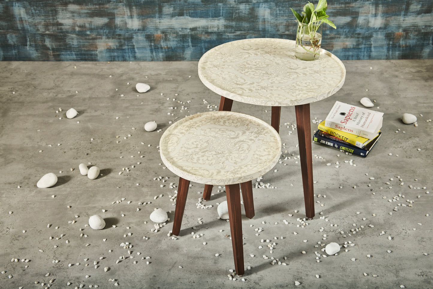 A Tiny Mistake Chantilly Wooden Nesting Tables (Set of 2), Living Room Decor