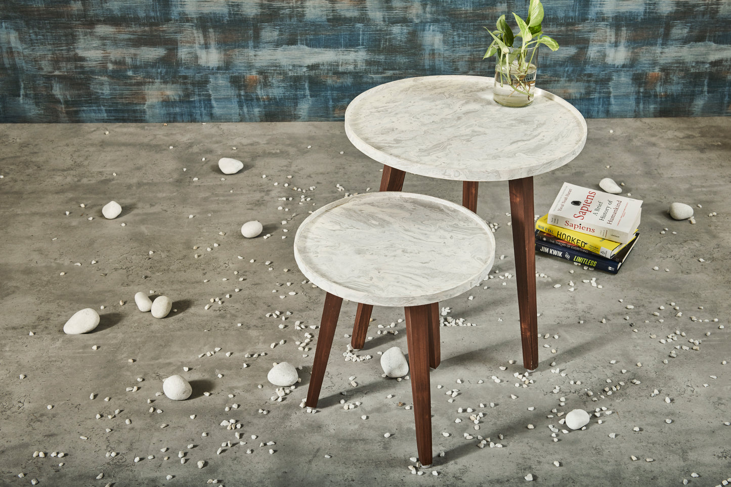 A Tiny Mistake Leherein Wooden Nesting Tables (Set of 2), Living Room Decor
