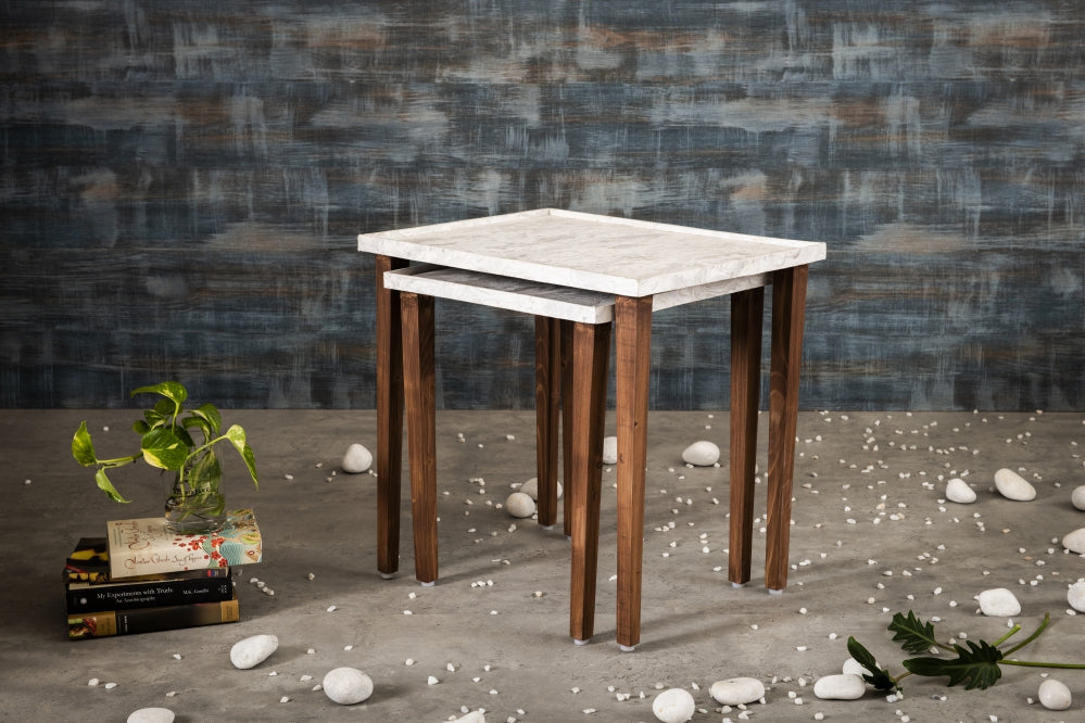 A Tiny Mistake Leherein Wooden Rectangle Nesting Tables (Set of 2), Living Room Decor