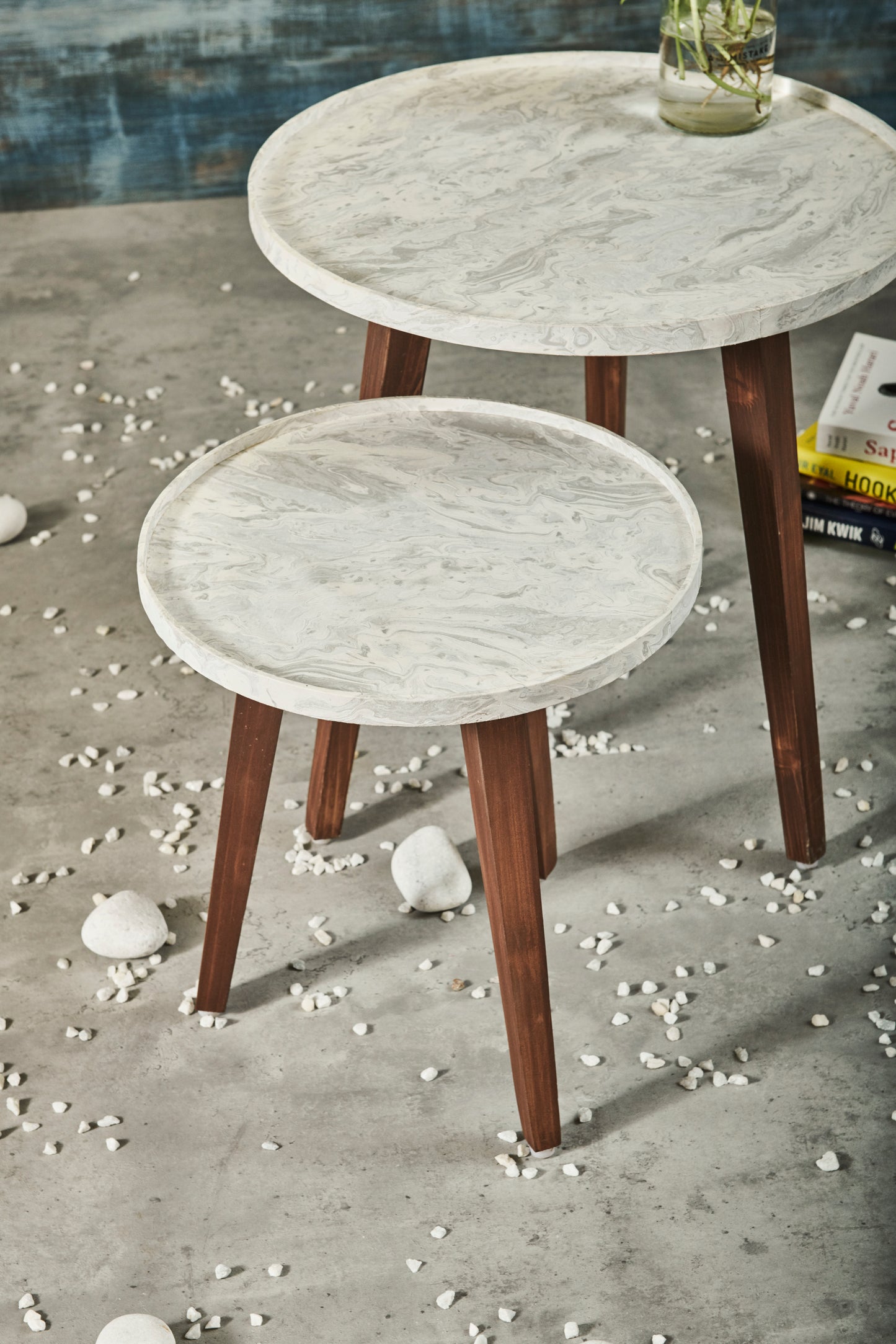 A Tiny Mistake Leherein Wooden Nesting Tables (Set of 2), Living Room Decor