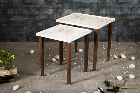 A Tiny Mistake Tehni Wooden Rectangle Nesting Tables (Set of 2), Living Room Decor