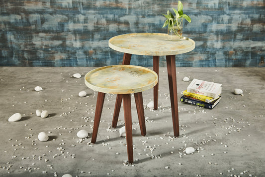 A Tiny Mistake Autumn Wooden Nesting Tables (Set of 2), Living Room Decor