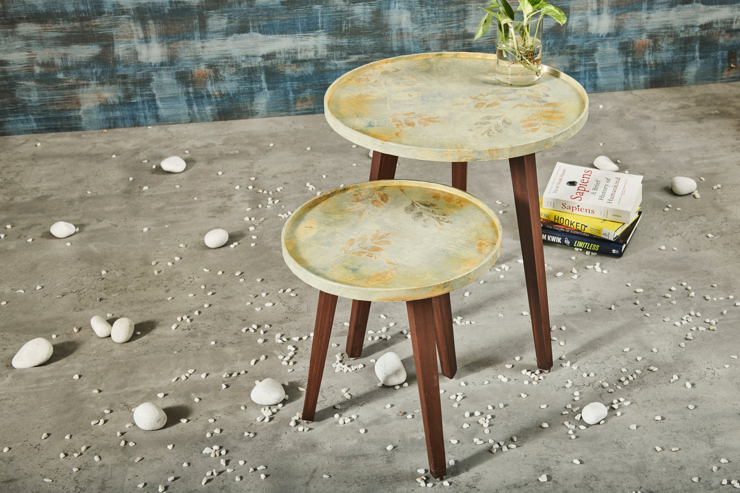 A Tiny Mistake Autumn Wooden Nesting Tables (Set of 2), Living Room Decor