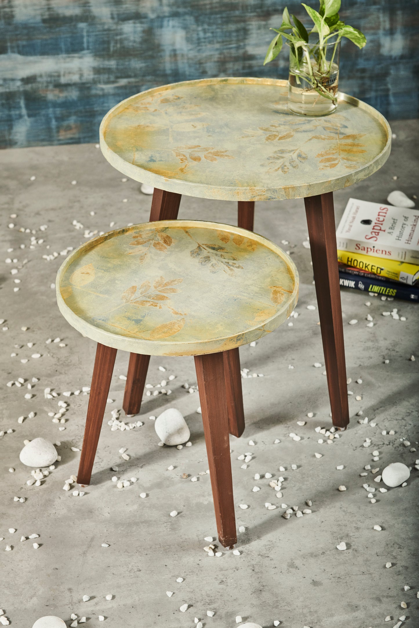 A Tiny Mistake Autumn Wooden Nesting Tables (Set of 2), Living Room Decor