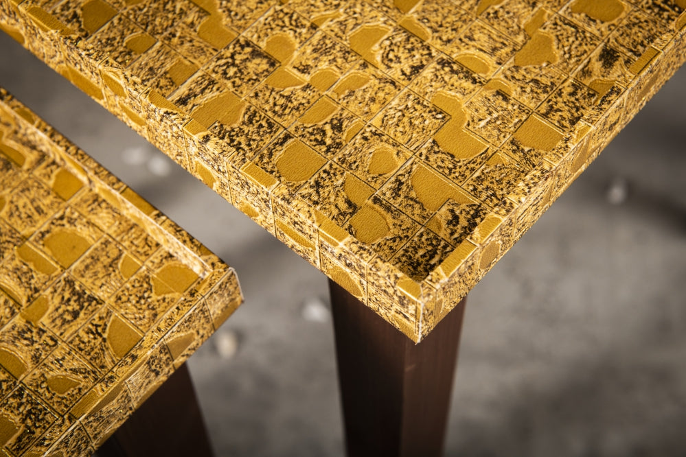 A Tiny Mistake Sunehri Wooden Rectangle Nesting Tables (Set of 2), Living Room Decor