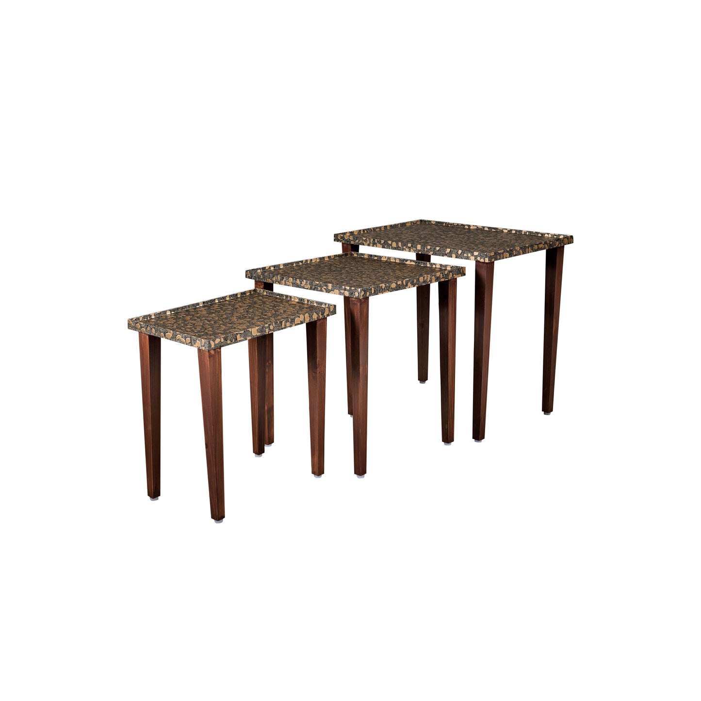 A Tiny Mistake Syaahi Wooden Rectangle Nesting Tables (Set of 3), Living Room Decor