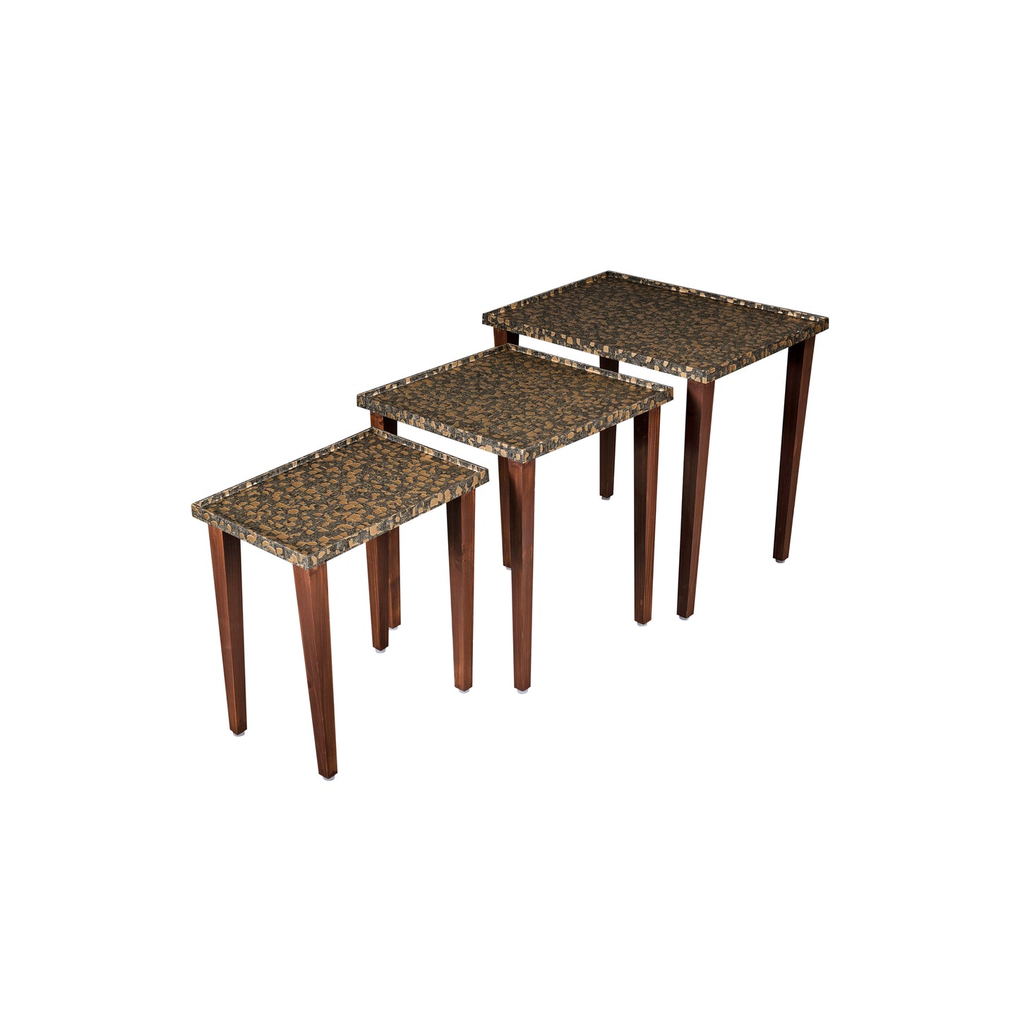 A Tiny Mistake Syaahi Wooden Rectangle Nesting Tables (Set of 3), Living Room Decor