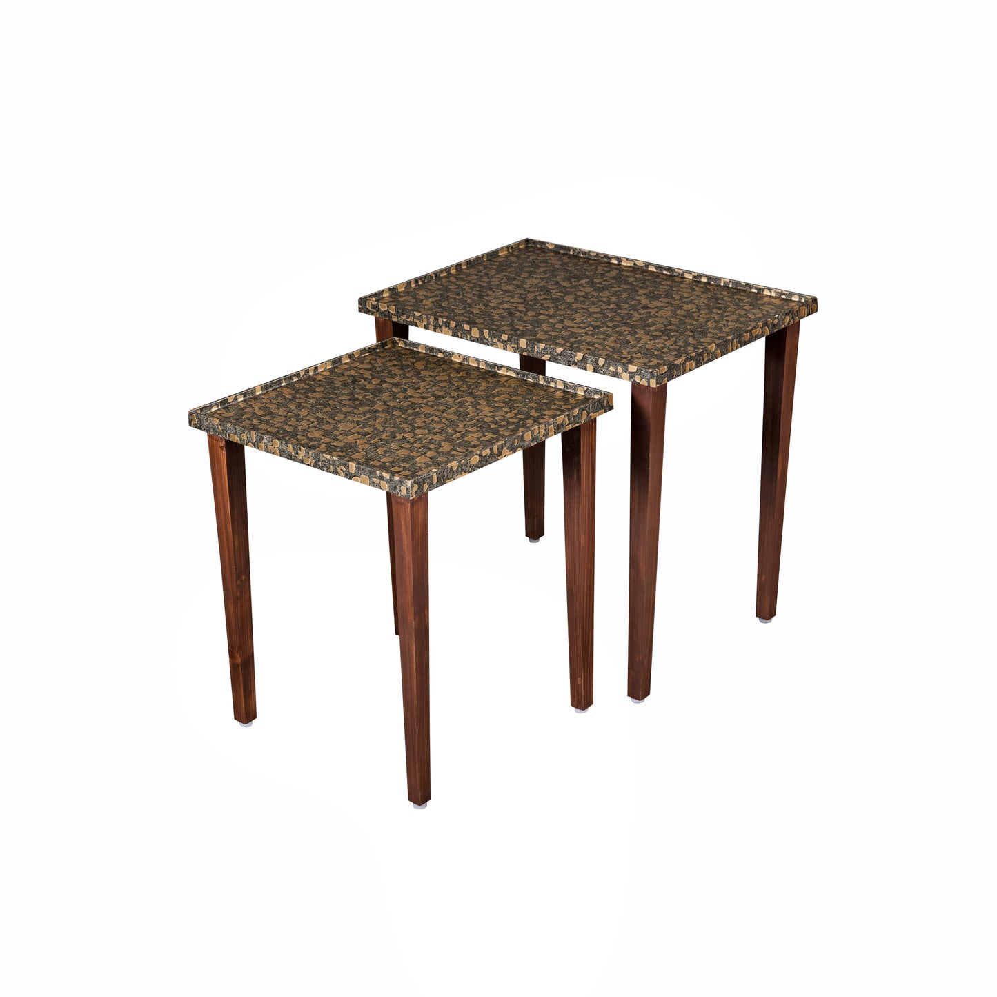 A Tiny Mistake Syaahi Wooden Rectangle Nesting Tables (Set of 2), Living Room Decor