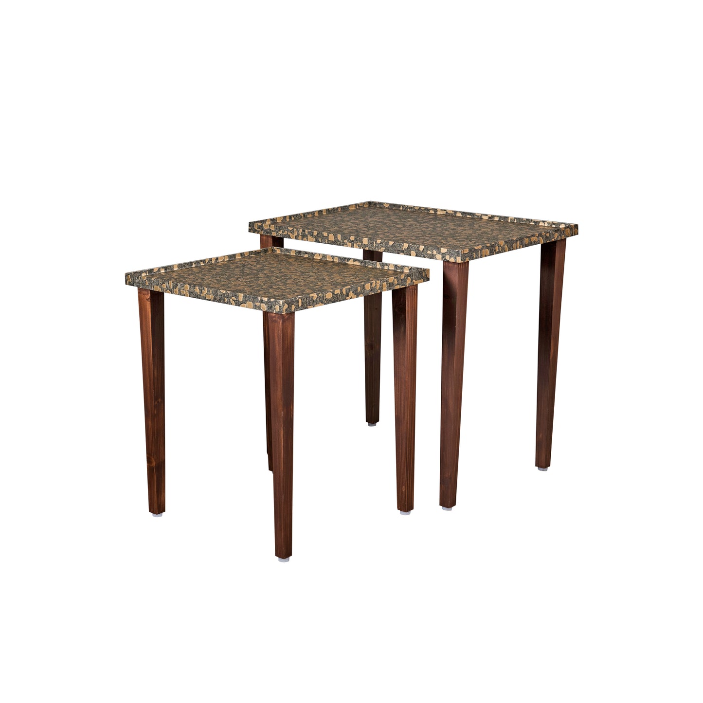 A Tiny Mistake Syaahi Wooden Rectangle Nesting Tables (Set of 2), Living Room Decor